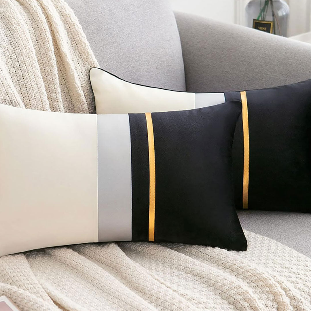 Imperial Black velvet cushion covers set of 2 by Nylsa