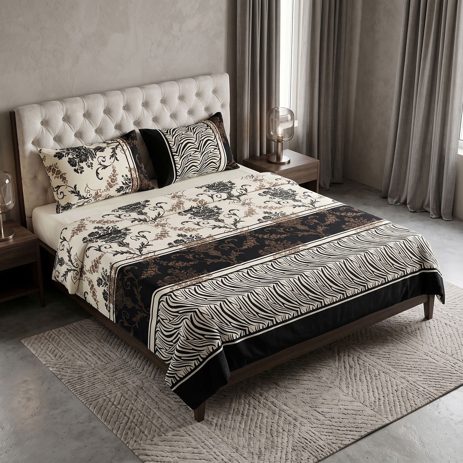Ebony 3 Pcs King bed sheet set by Nylsa