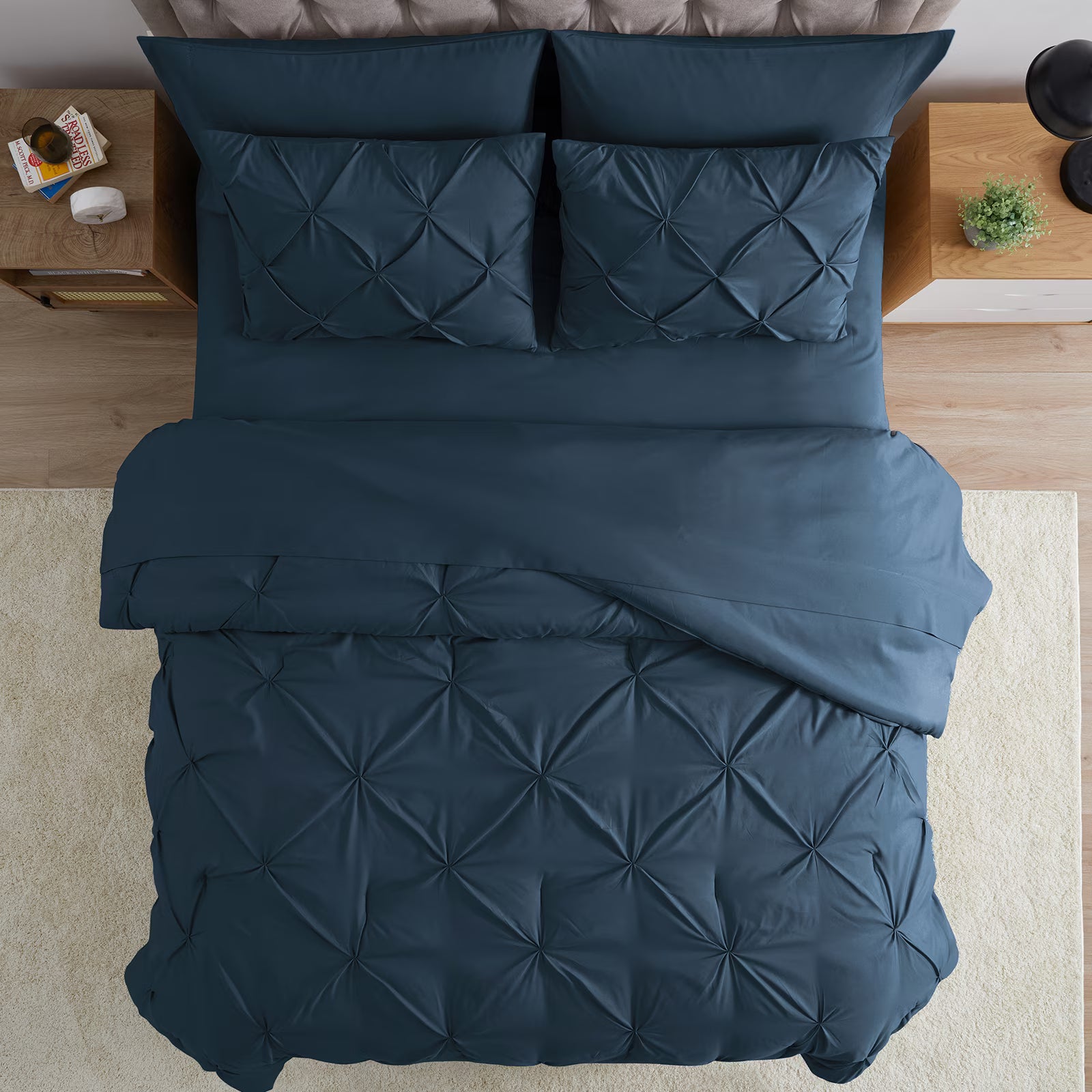 Diamond Pleats 6Pcs Quilt Cover Set