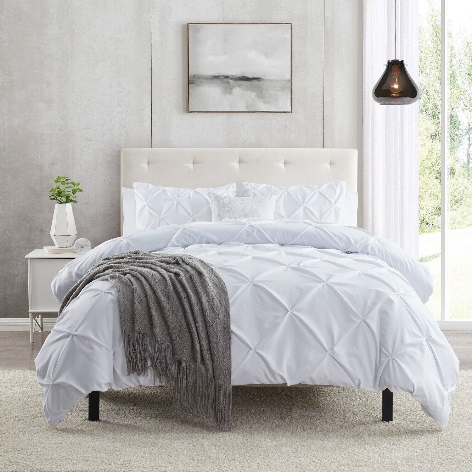 Frost Pleated 6Pcs Quilt Cover Set