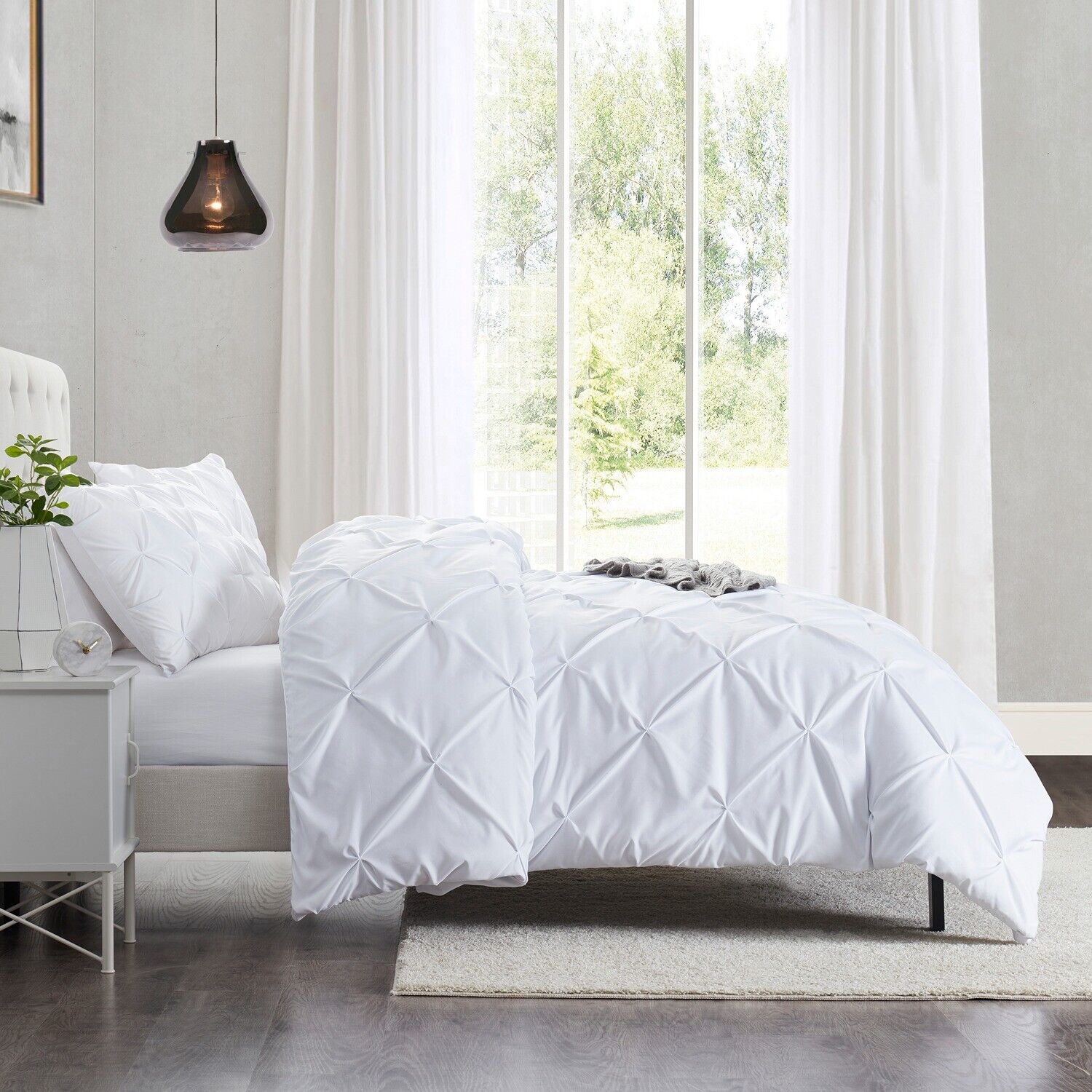 Frost Pleated 6Pcs Quilt Cover Set