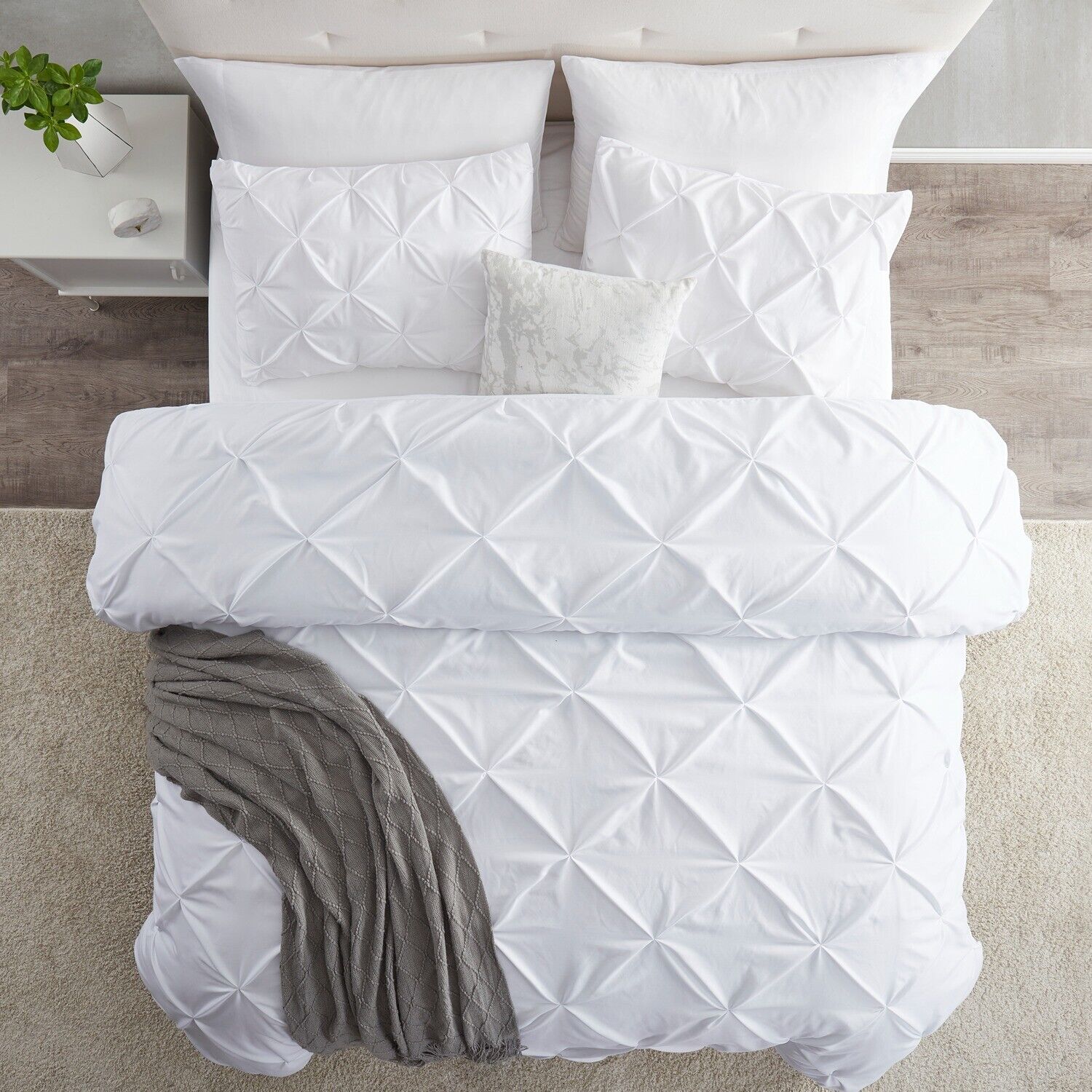 Frost Pleated 6Pcs Quilt Cover Set