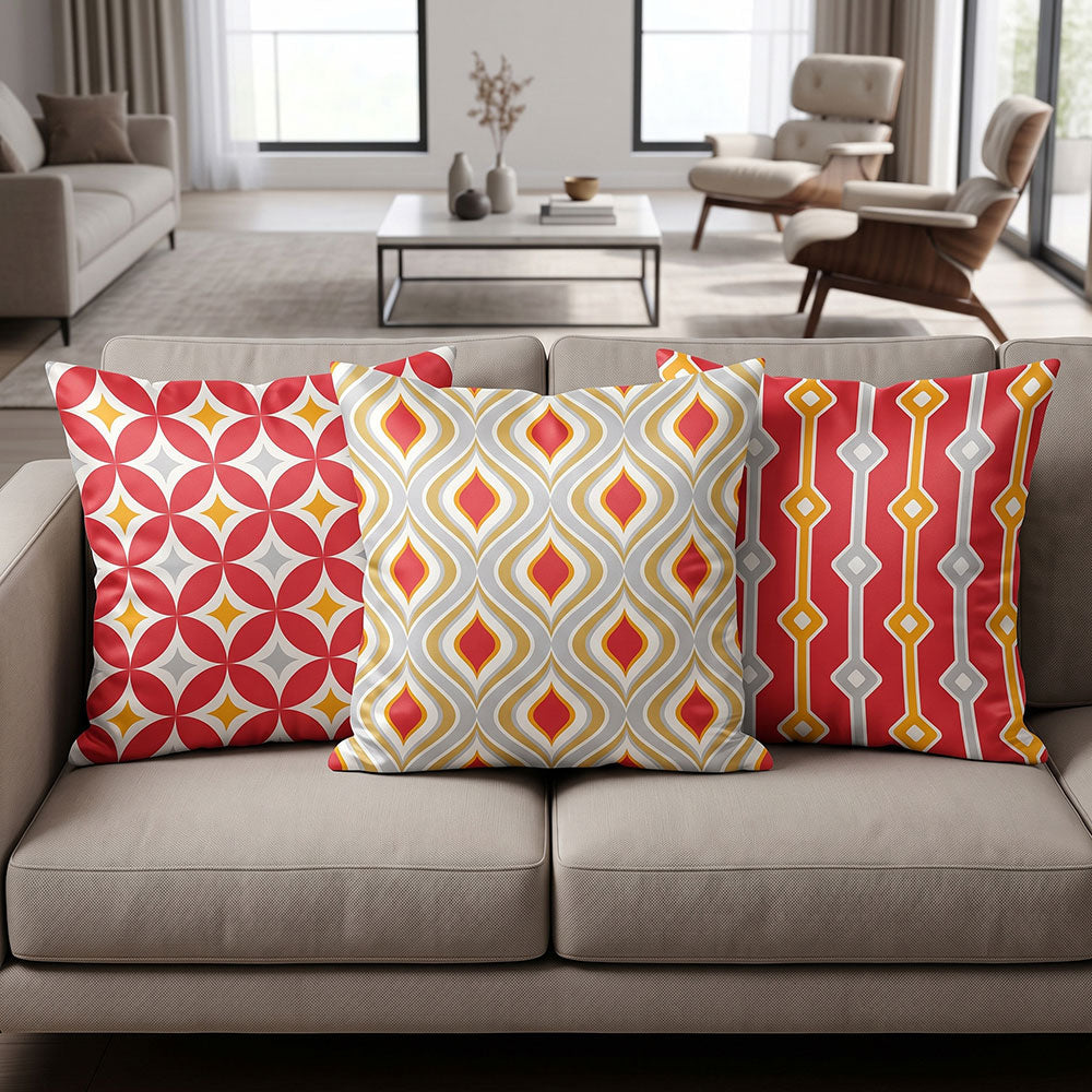 Crimson 3PCS Cushion Covers Set