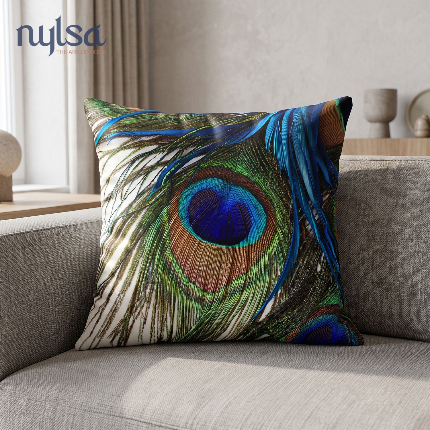Feather  Printed Cushion