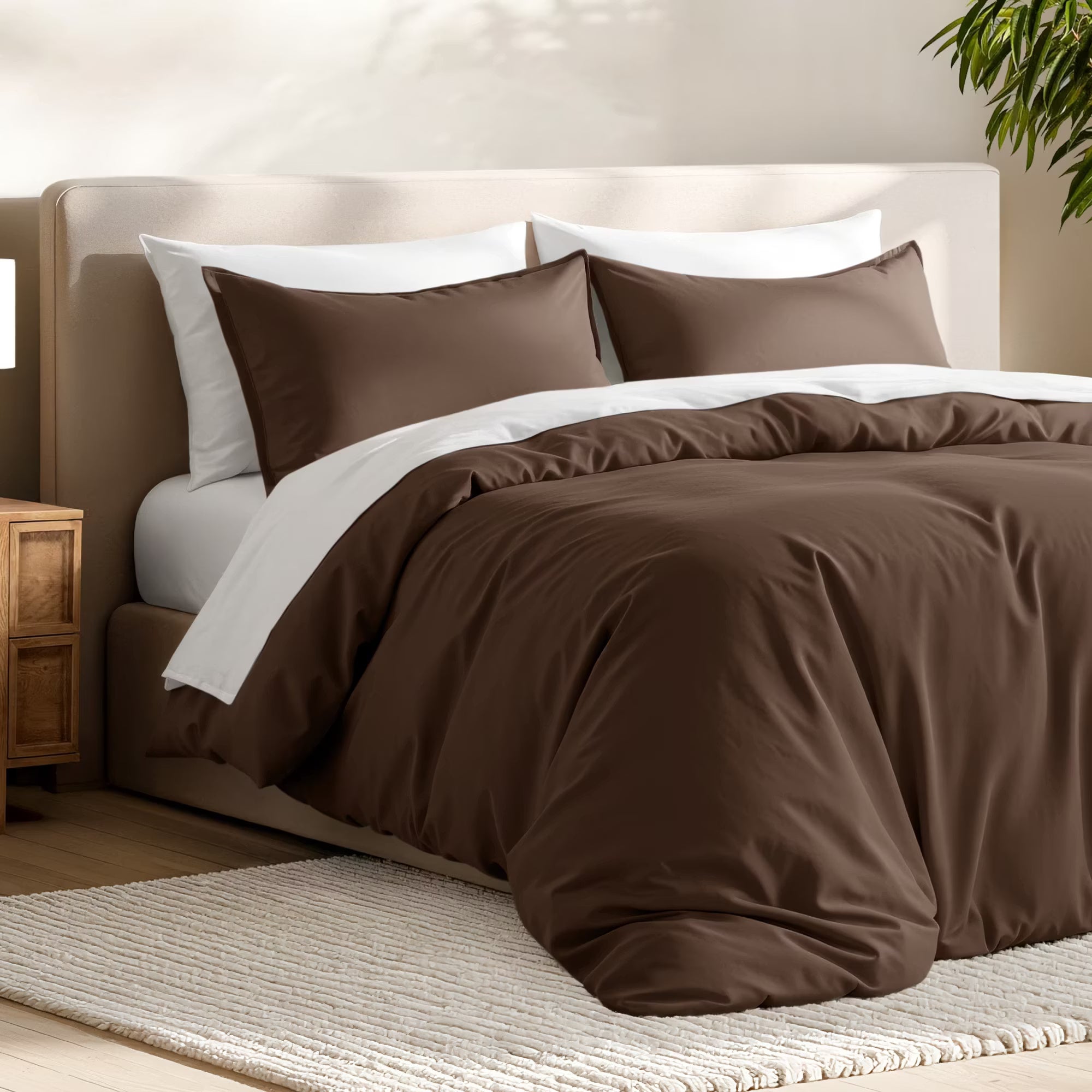 Mocha Pleats 6Pcs Quilt Cover Set