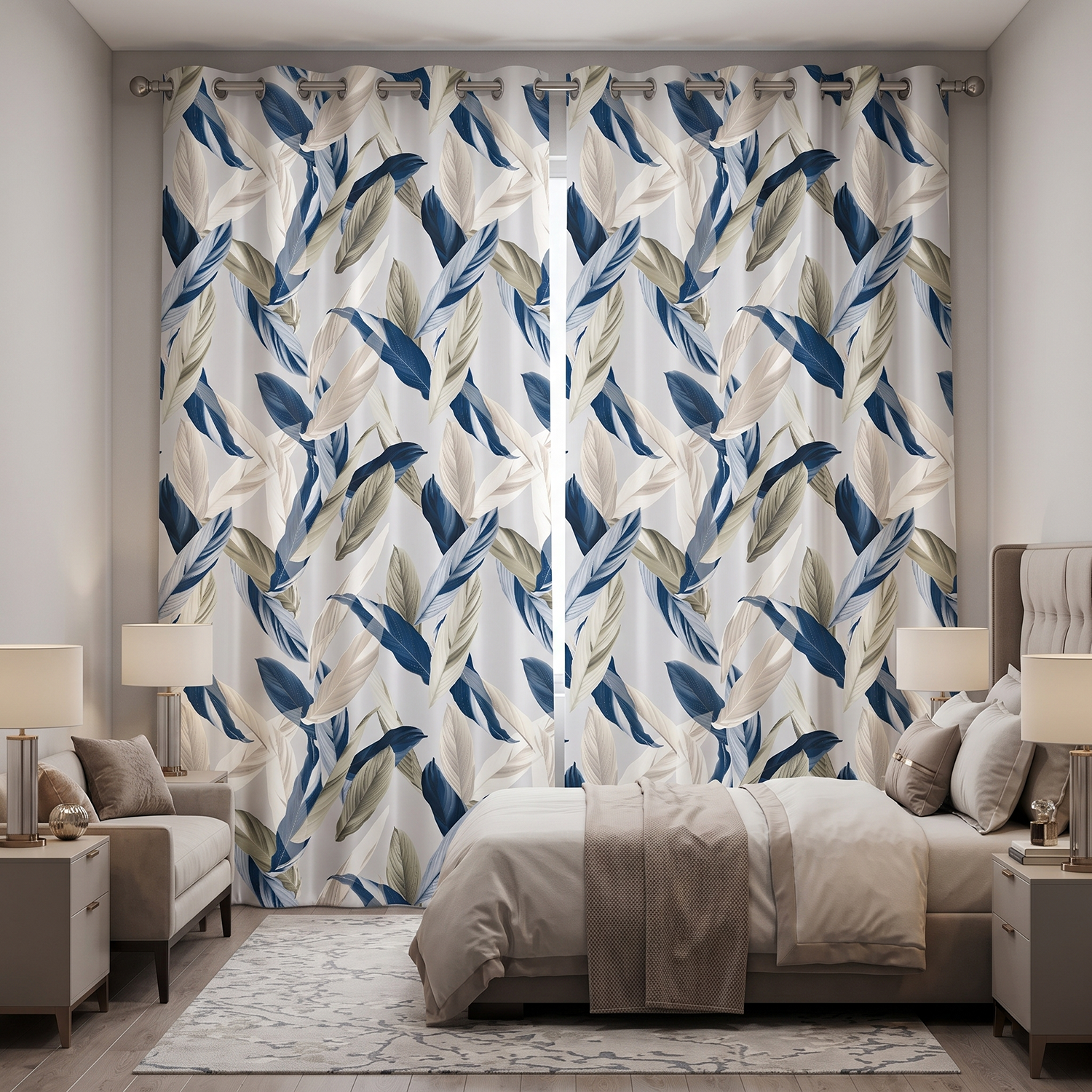 Canopy Digital Printed Eyelet Curtains – Pair