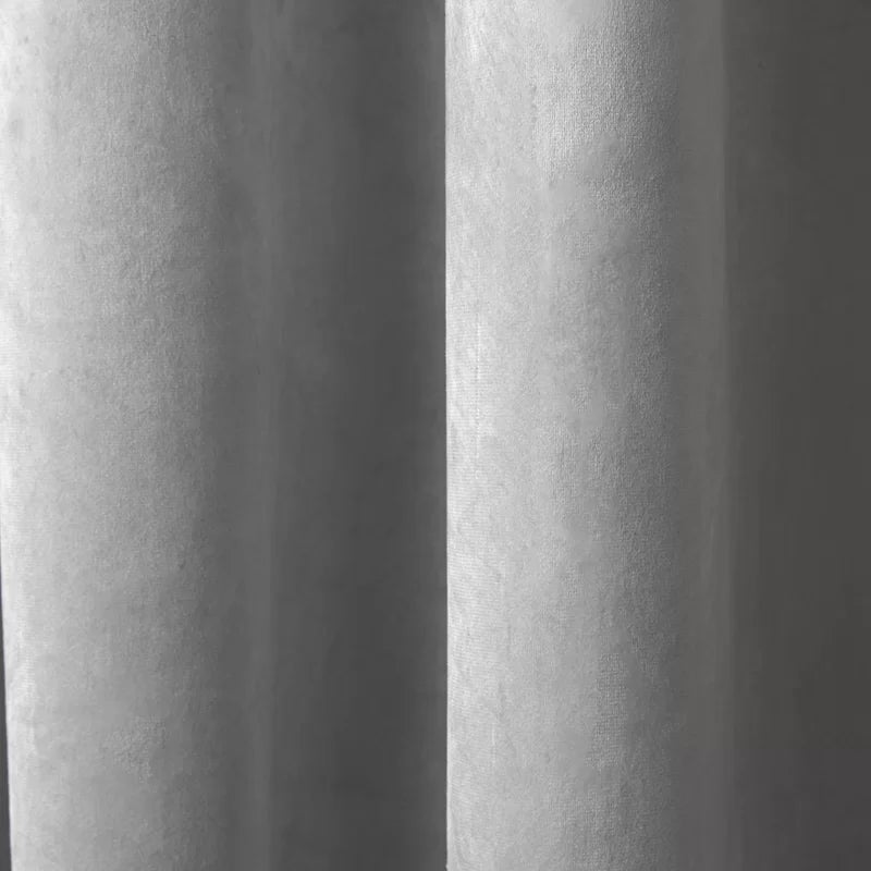 Slate velvet eyelet curtains pair by Nylsa