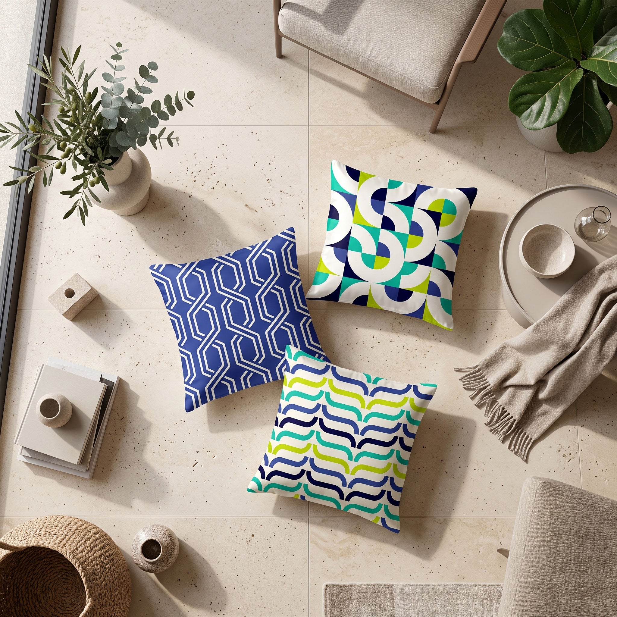 Interlace 3PCS Cushion Covers Set