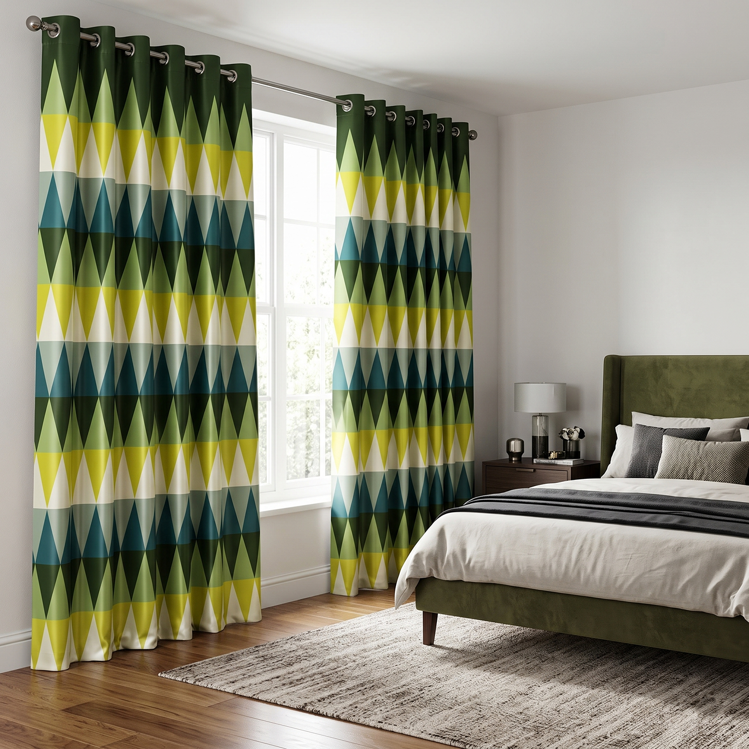 Prism Digital Printed Eyelet Curtains – Pair