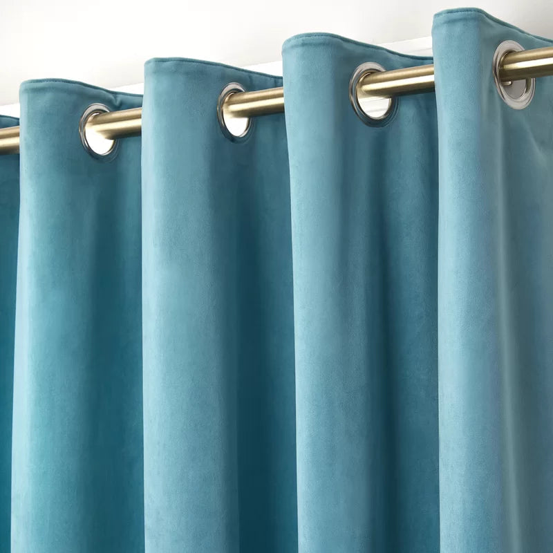 Marina velvet eyelet curtains pair by Nylsa