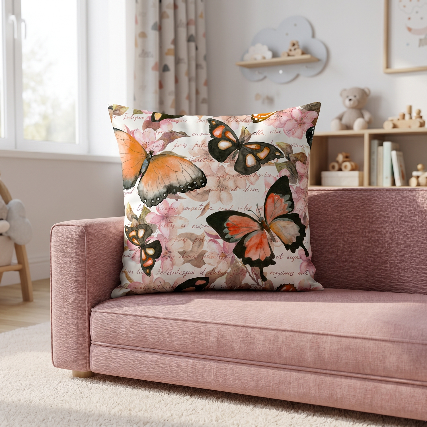 Flutter kids printed cushion cover by Nylsa