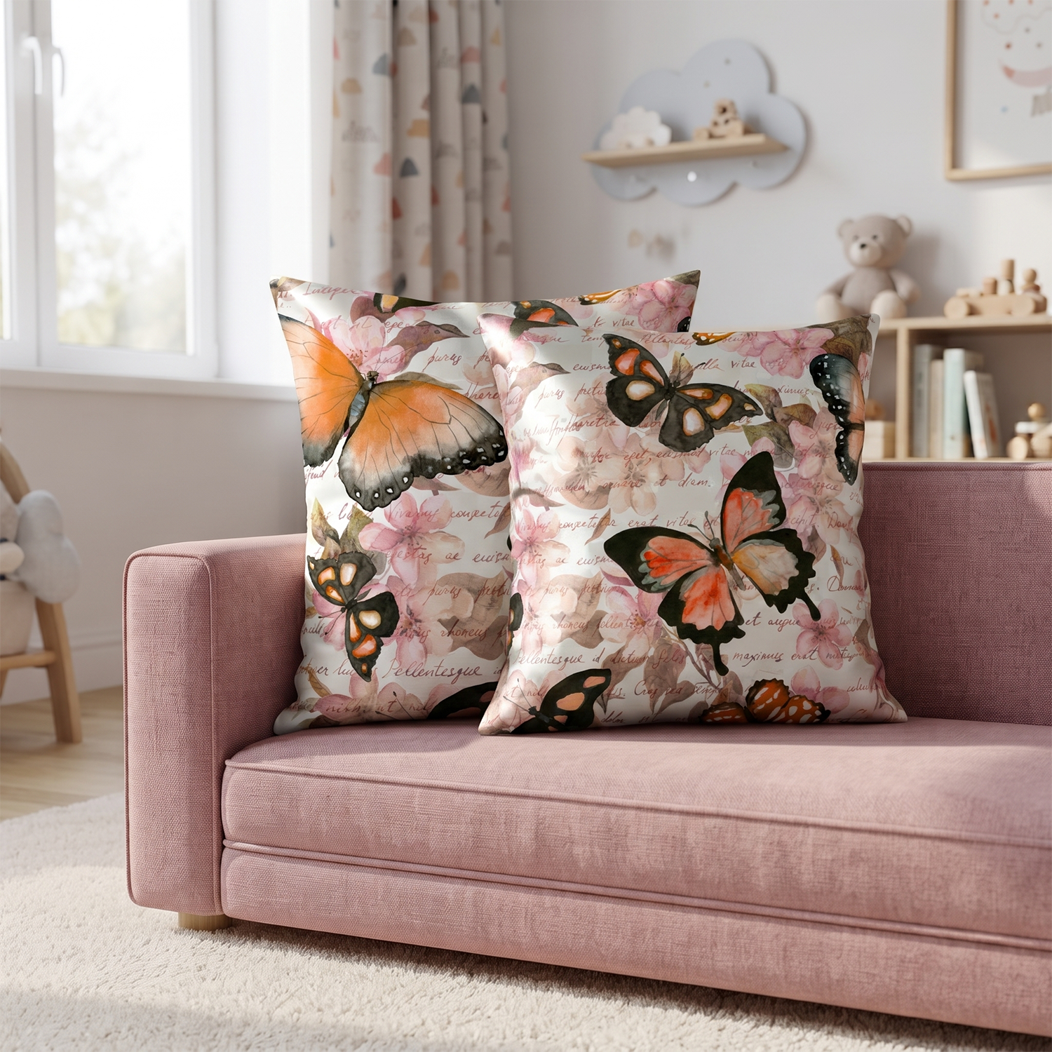 Flutter kids printed cushion cover by Nylsa