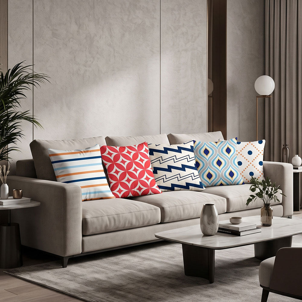 Abstract 5PCS Cushion Covers Set