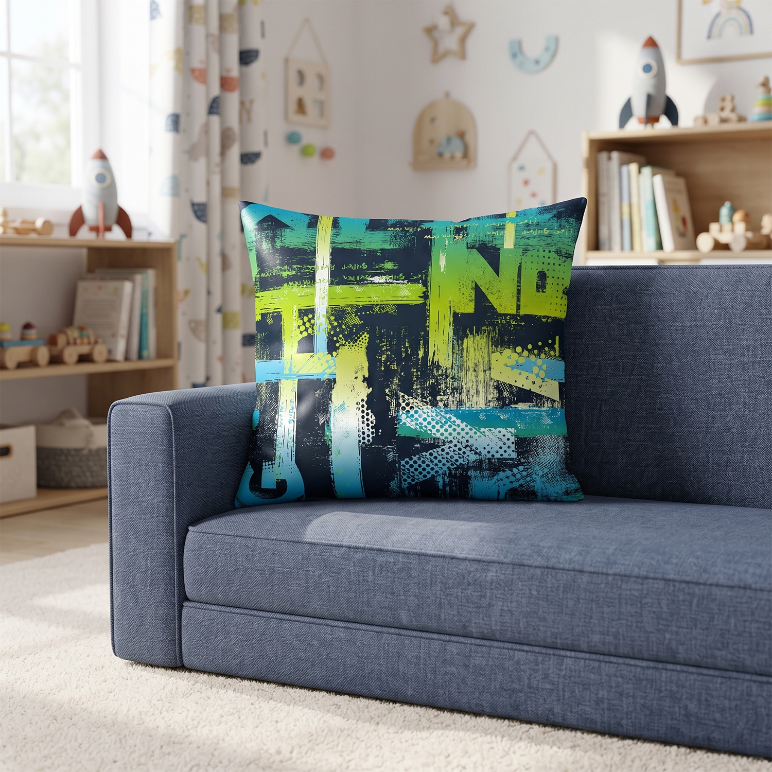 Urban kids printed cushion cover by Nylsa