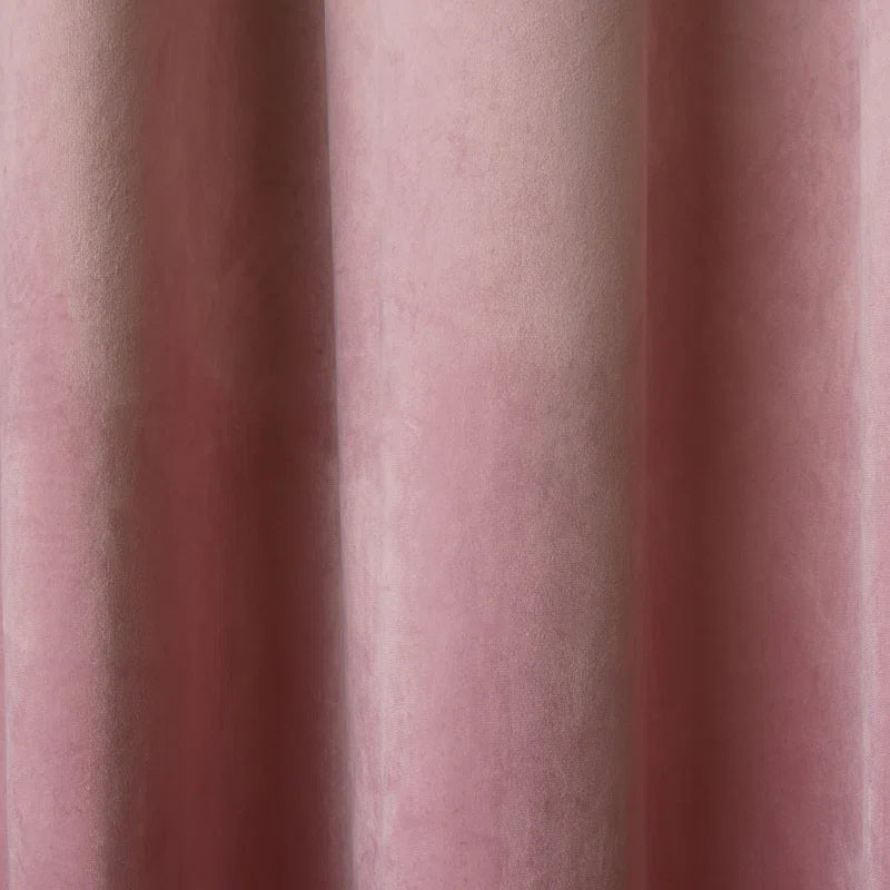 Blush velvet eyelet curtains pair by Nylsa
