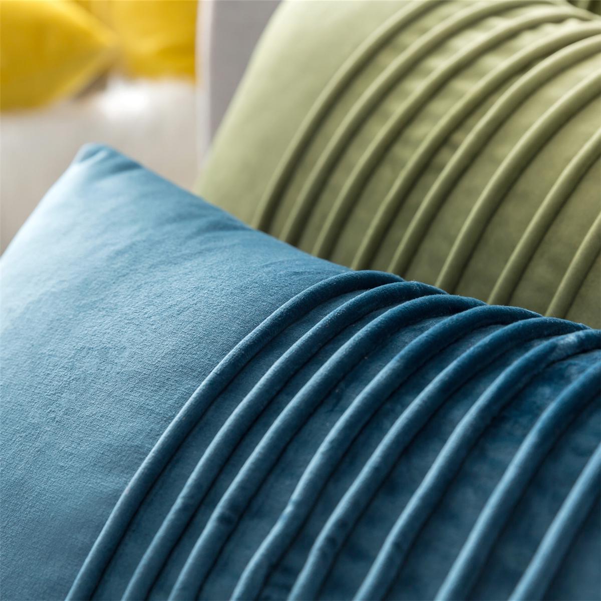 Pleated multicolor velvet cushion covers set of 3 by Nylsa