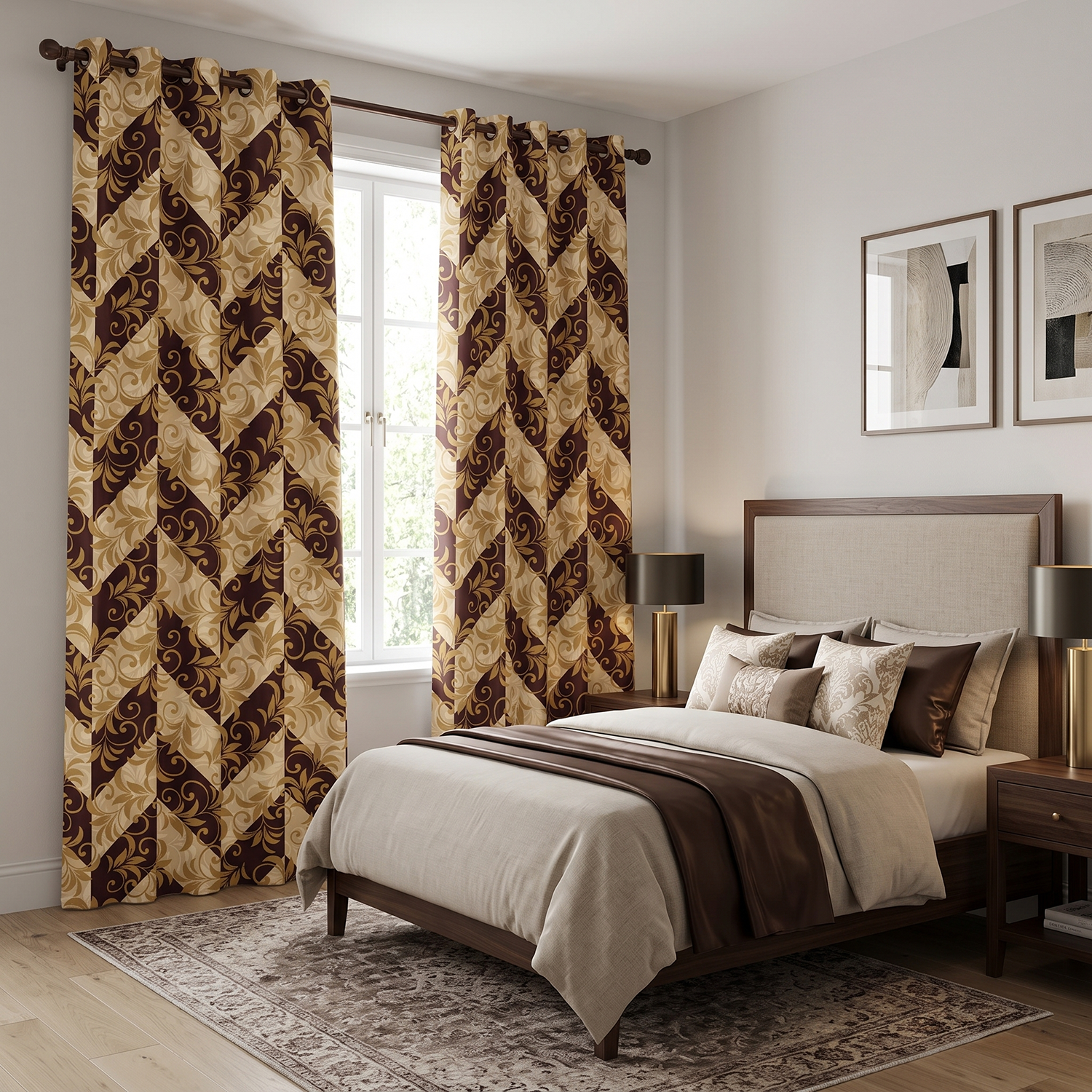 Majesty Digital Printed Eyelet Curtains – Pair
