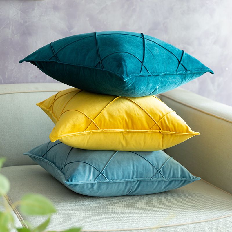 Crinkle multicolor velvet cushion covers set of 3 by Nylsa