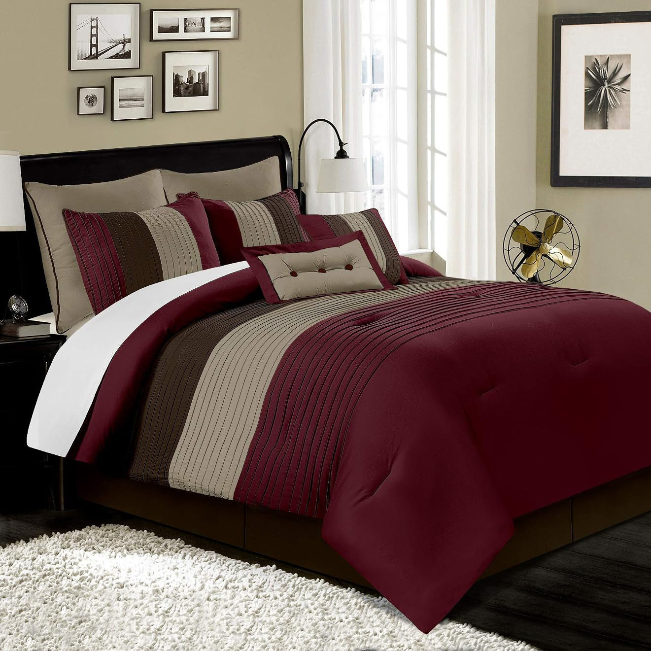 Scarlet Pleated 6Pcs quilt cover set by Nylsa