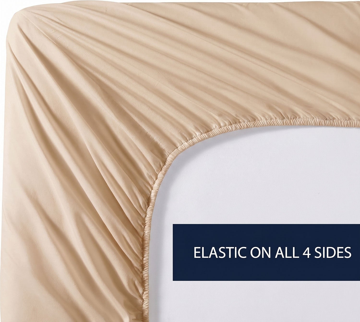 Beige 100% cotton fitted sheet by Nylsa