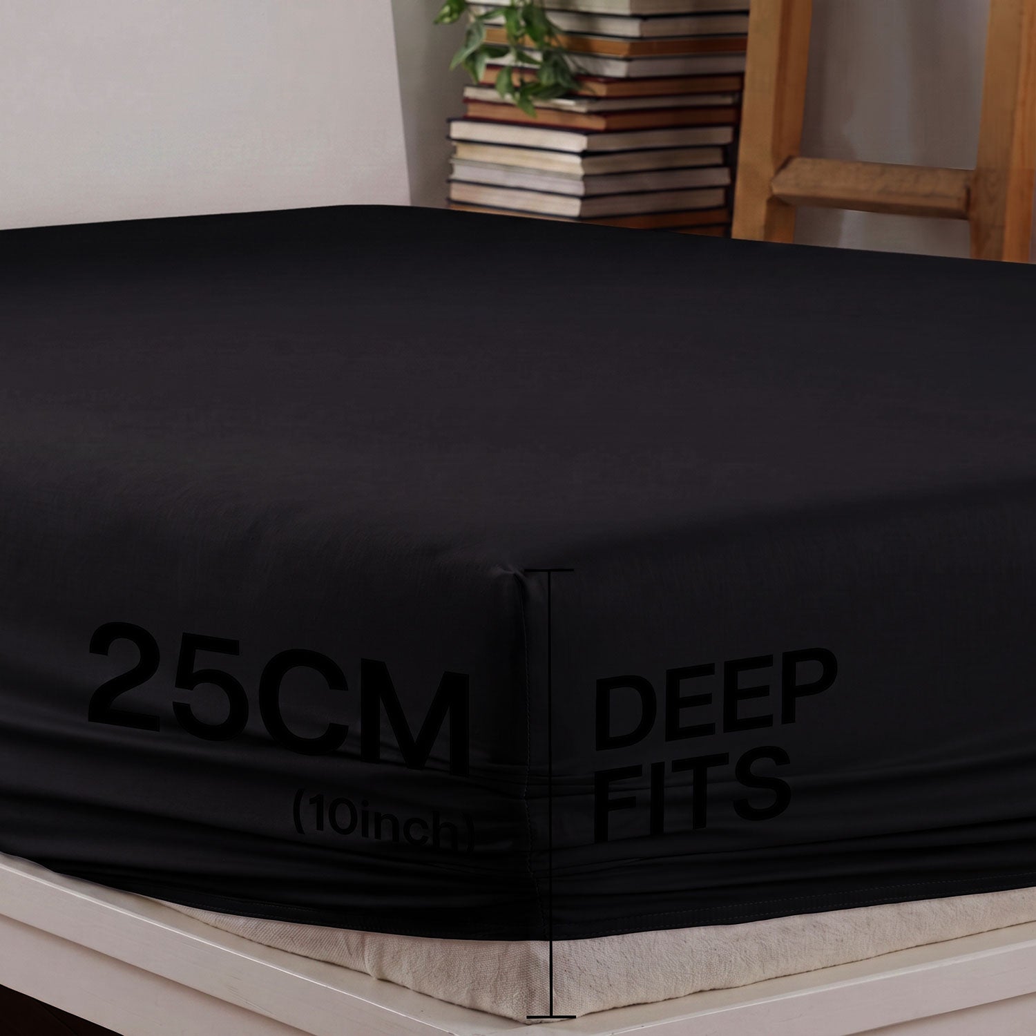 Black 100% cotton fitted sheet by Nylsa