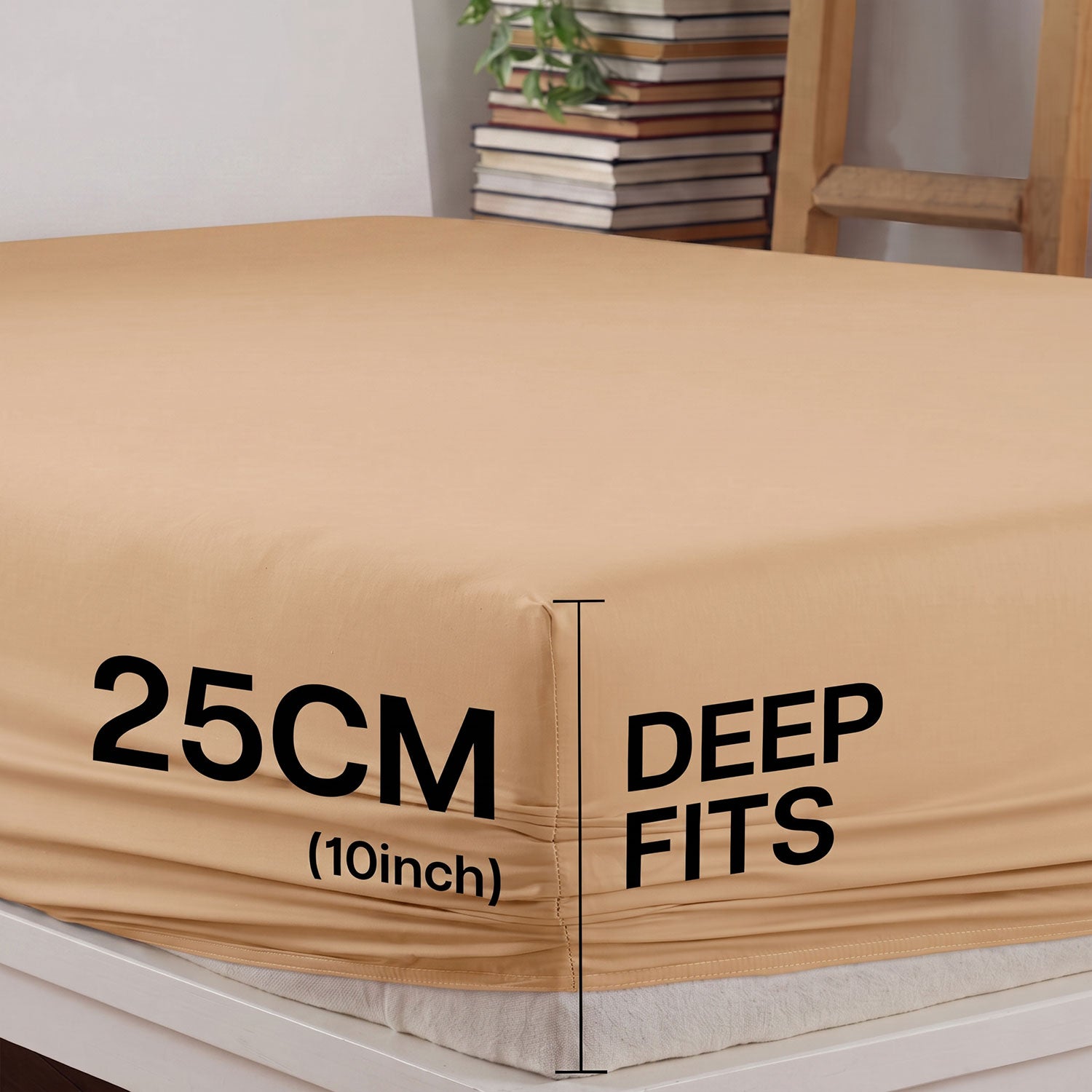 Camel 100% cotton fitted sheet by Nylsa