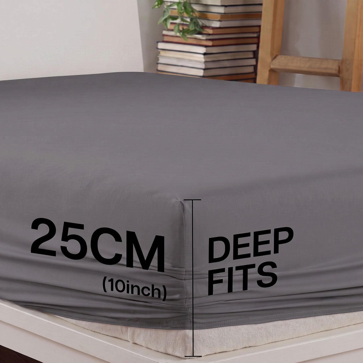 Charcoal Grey 100% cotton fitted sheet by Nylsa