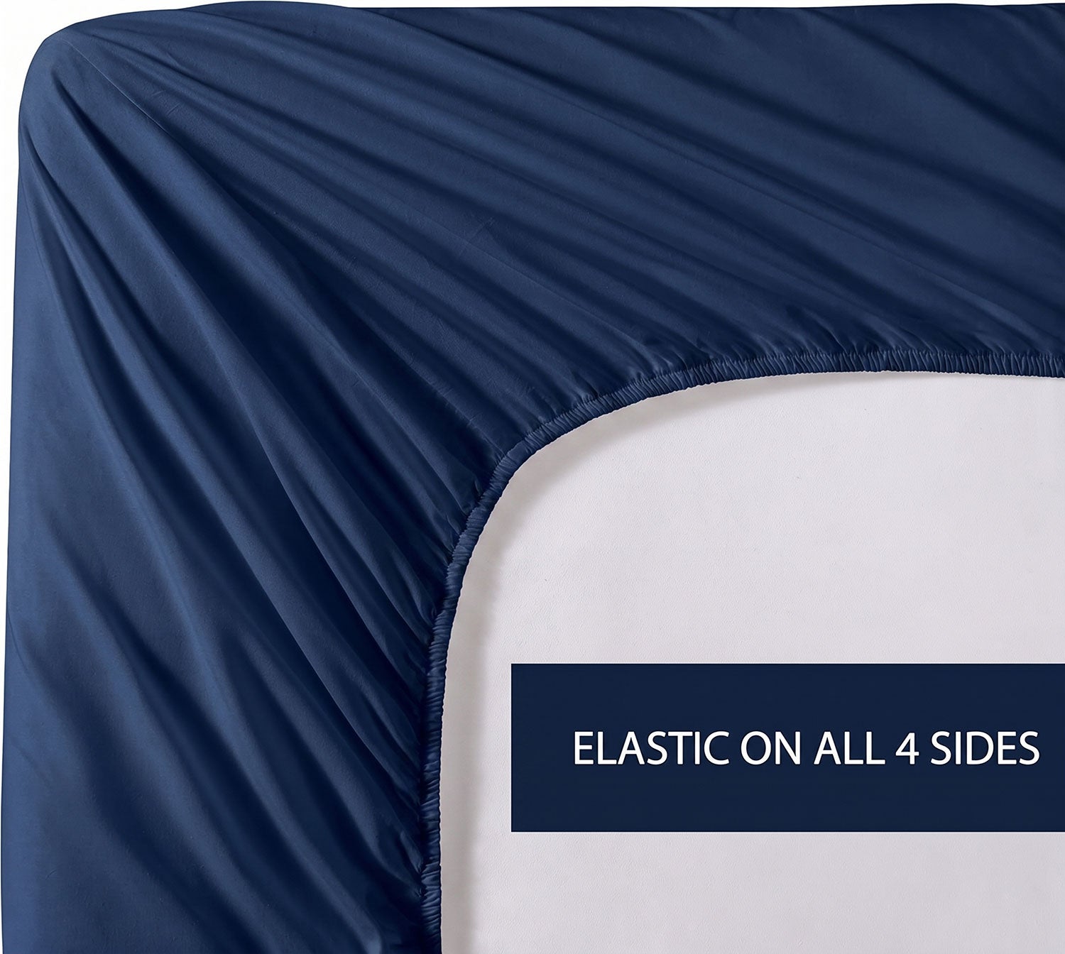 Deep Navy 100% cotton fitted sheet by Nylsa