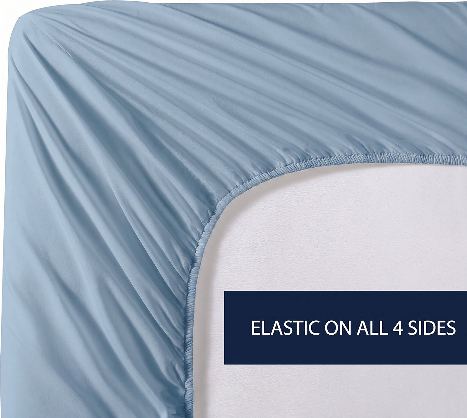 Dusty Blue 100% cotton fitted sheet by Nylsa