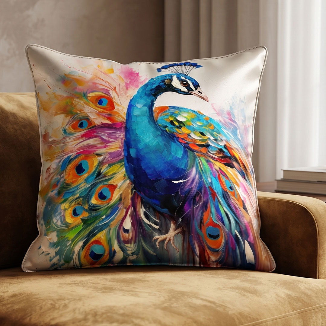 Peacock Prism digital printed cushion cover by Nylsa