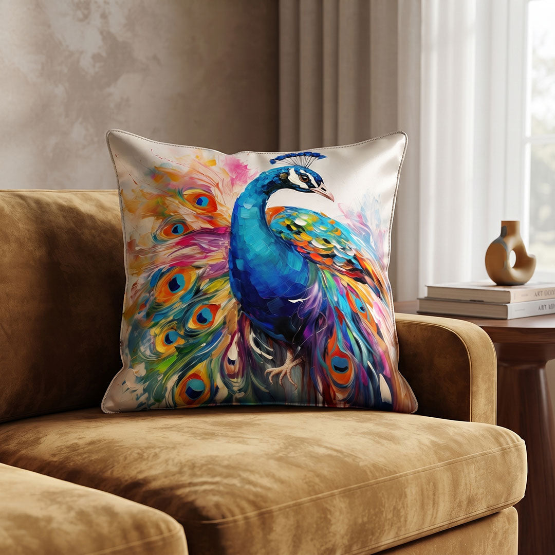 Peacock Prism digital printed cushion cover by Nylsa