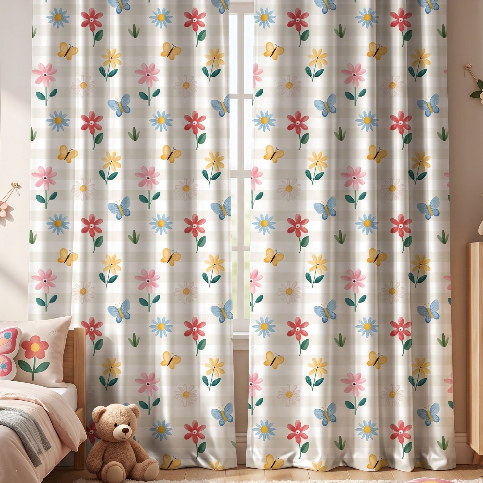 Meadow Digital Printed Eyelet Curtains – Pair