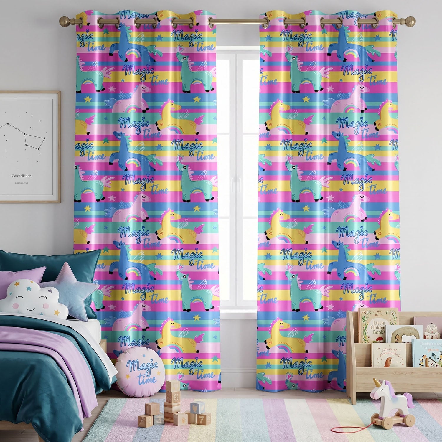 Dreamland Digital Printed Eyelet Curtains – Pair