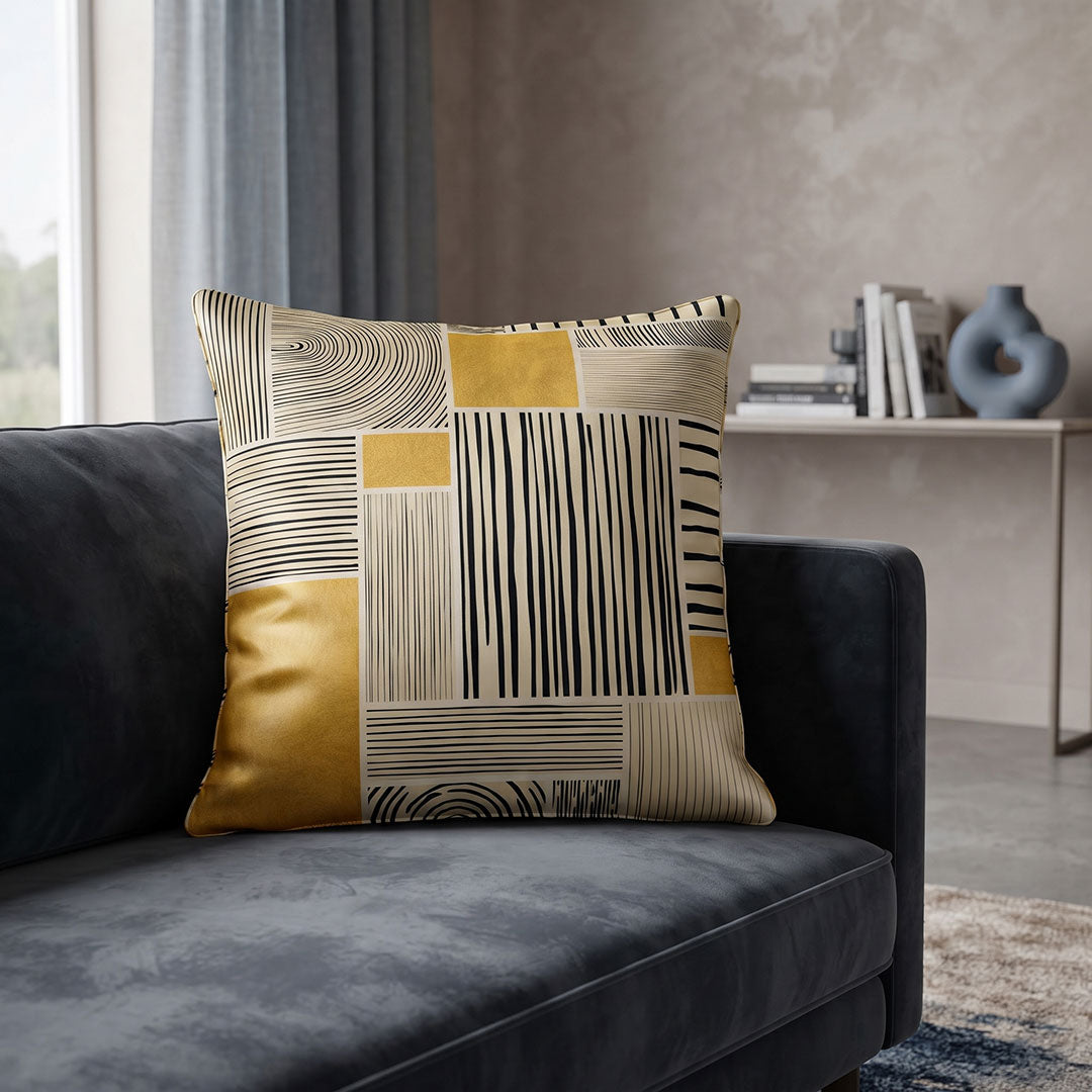 Gilded digital printed cushion cover by Nylsa