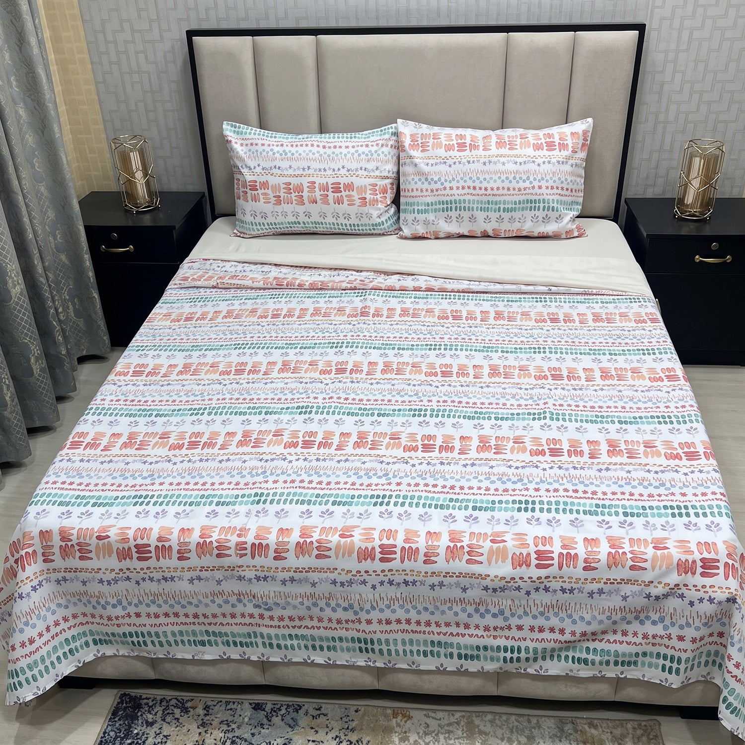 Fiesta Printed Bed Sheet Set – King Size 3 Pcs