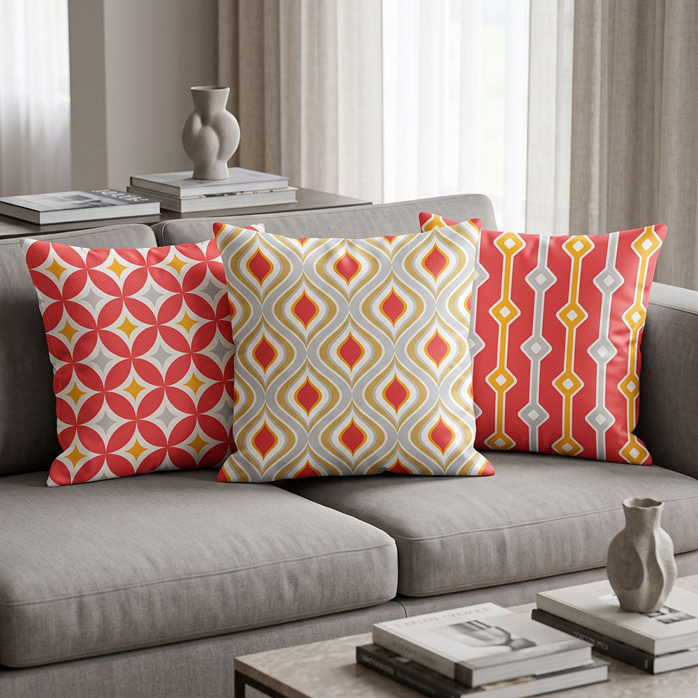 Crimson 3PCS Cushion Covers Set