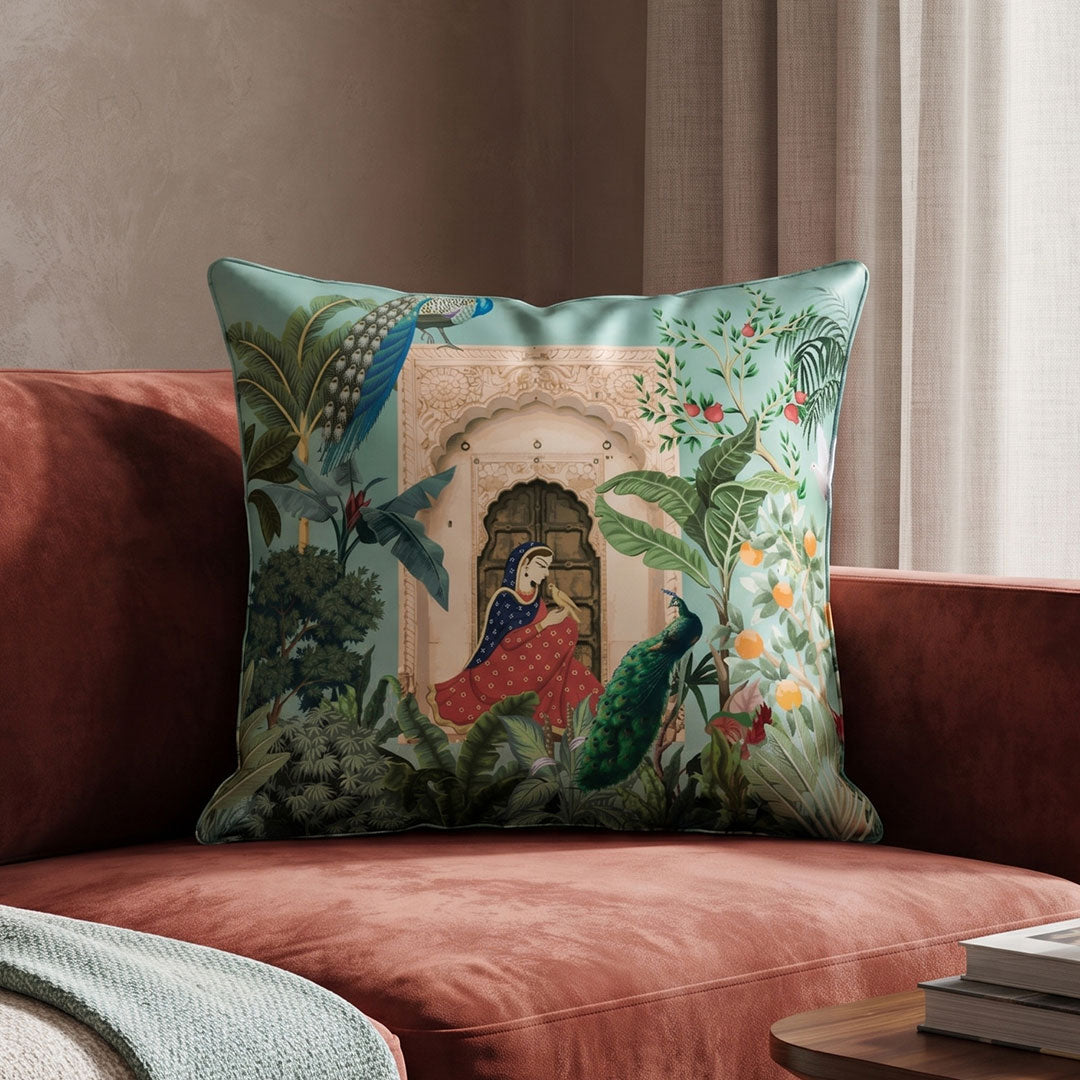 Oriental Muse digital printed cushion cover by Nylsa