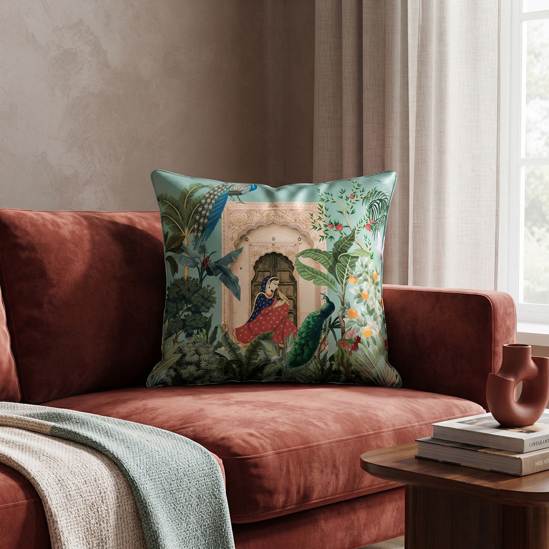 Oriental Muse digital printed cushion cover by Nylsa