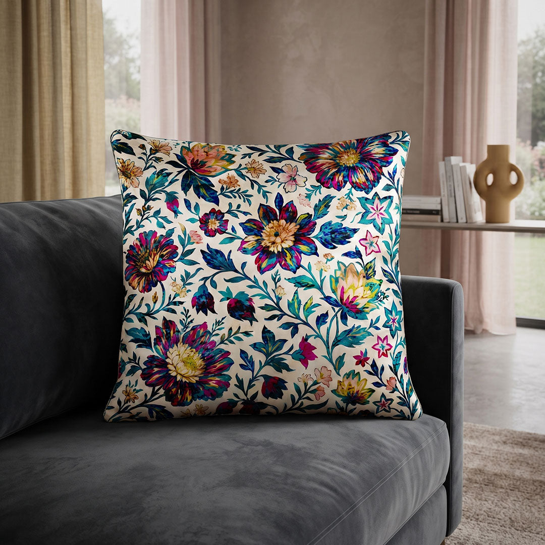 Kashmiri Bloom digital printed cushion cover by Nylsa