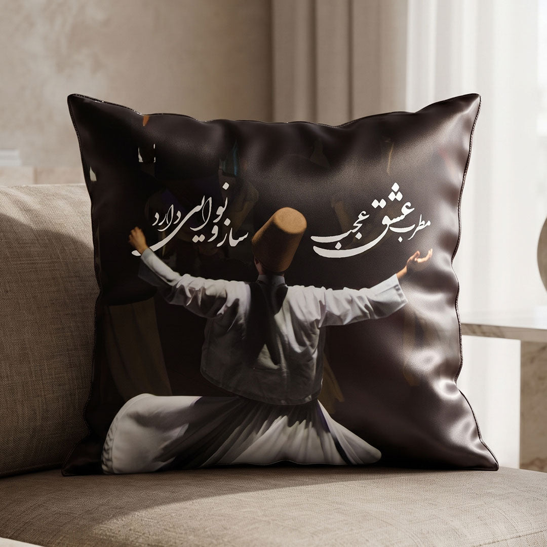 Ishq Noir digital printed cushion cover by Nylsa