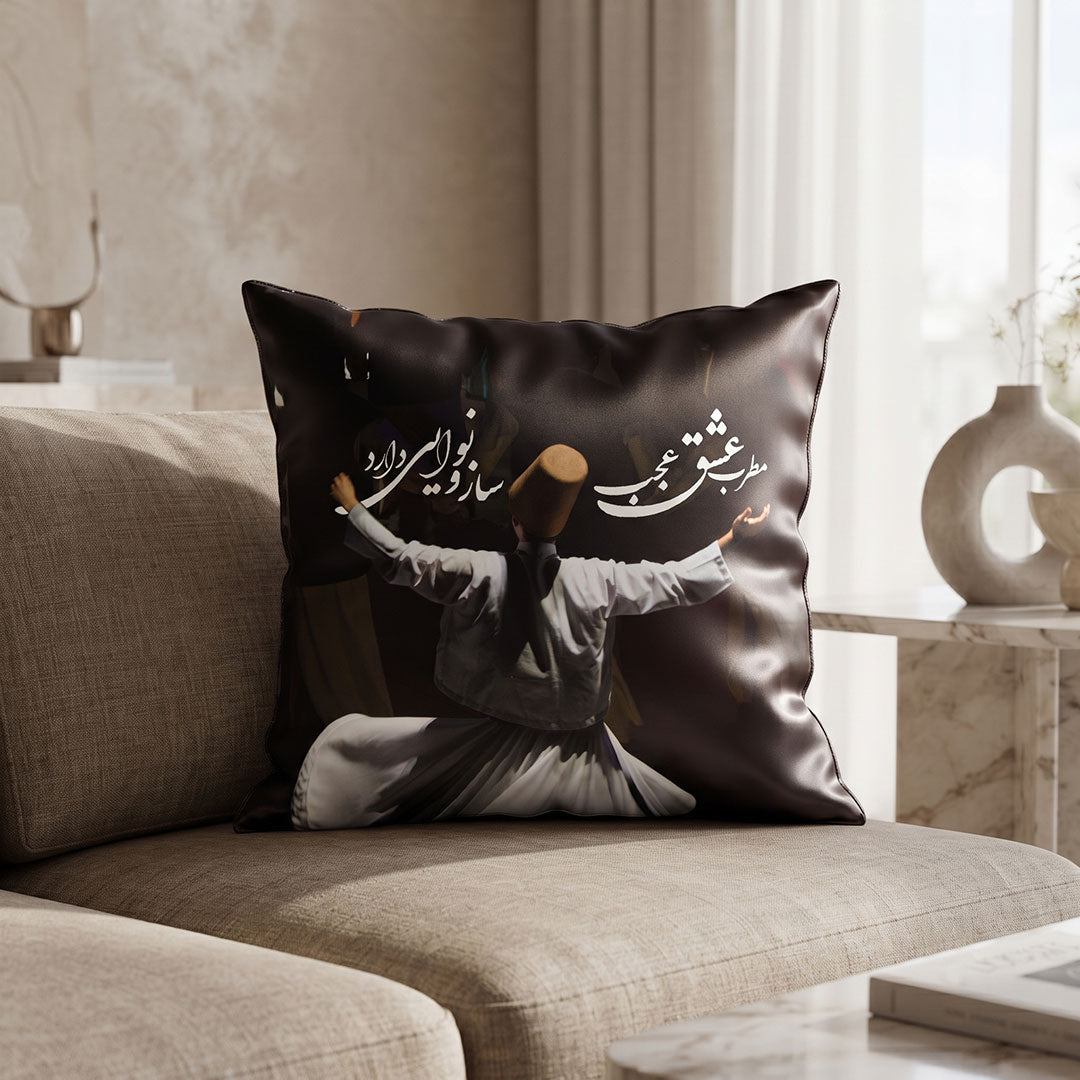 Ishq Noir digital printed cushion cover by Nylsa