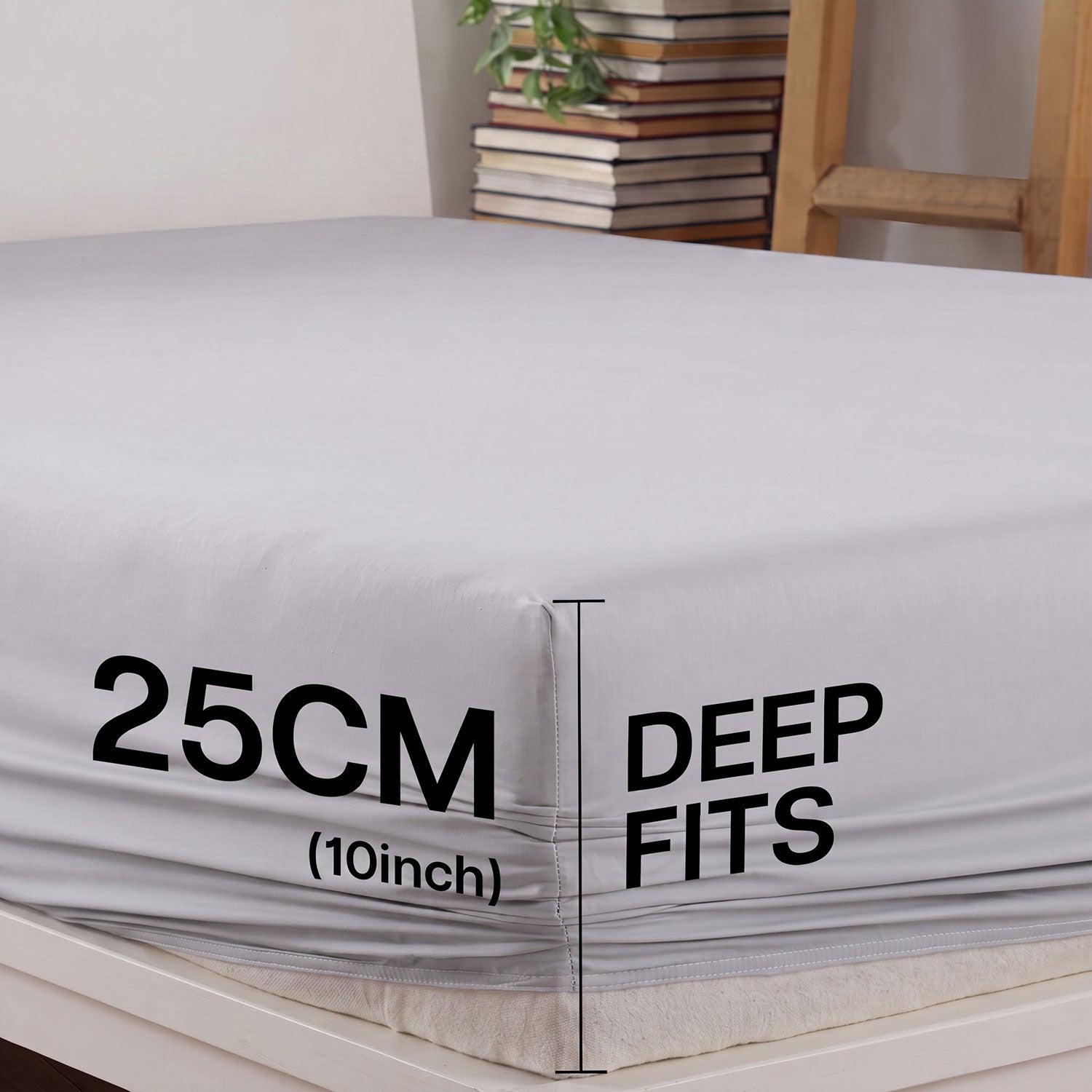 Silver Grey 100% cotton fitted sheet by Nylsa