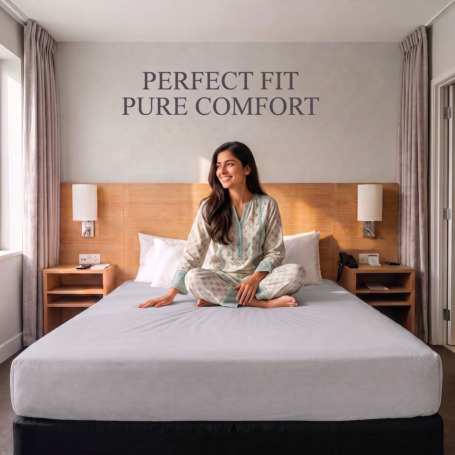 Silver Grey 100% cotton fitted sheet by Nylsa
