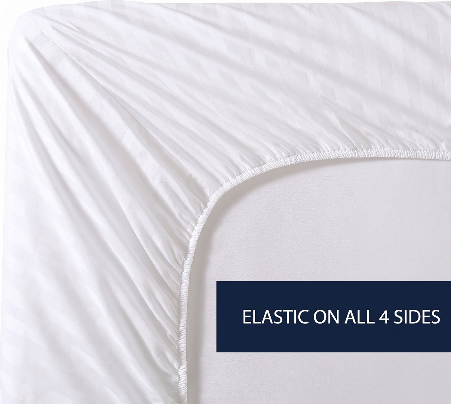 White Stripe sateen fitted sheet by Nylsa