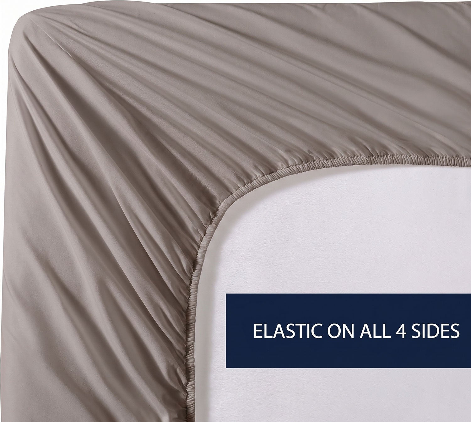 Taupe 100% cotton fitted sheet by Nylsa