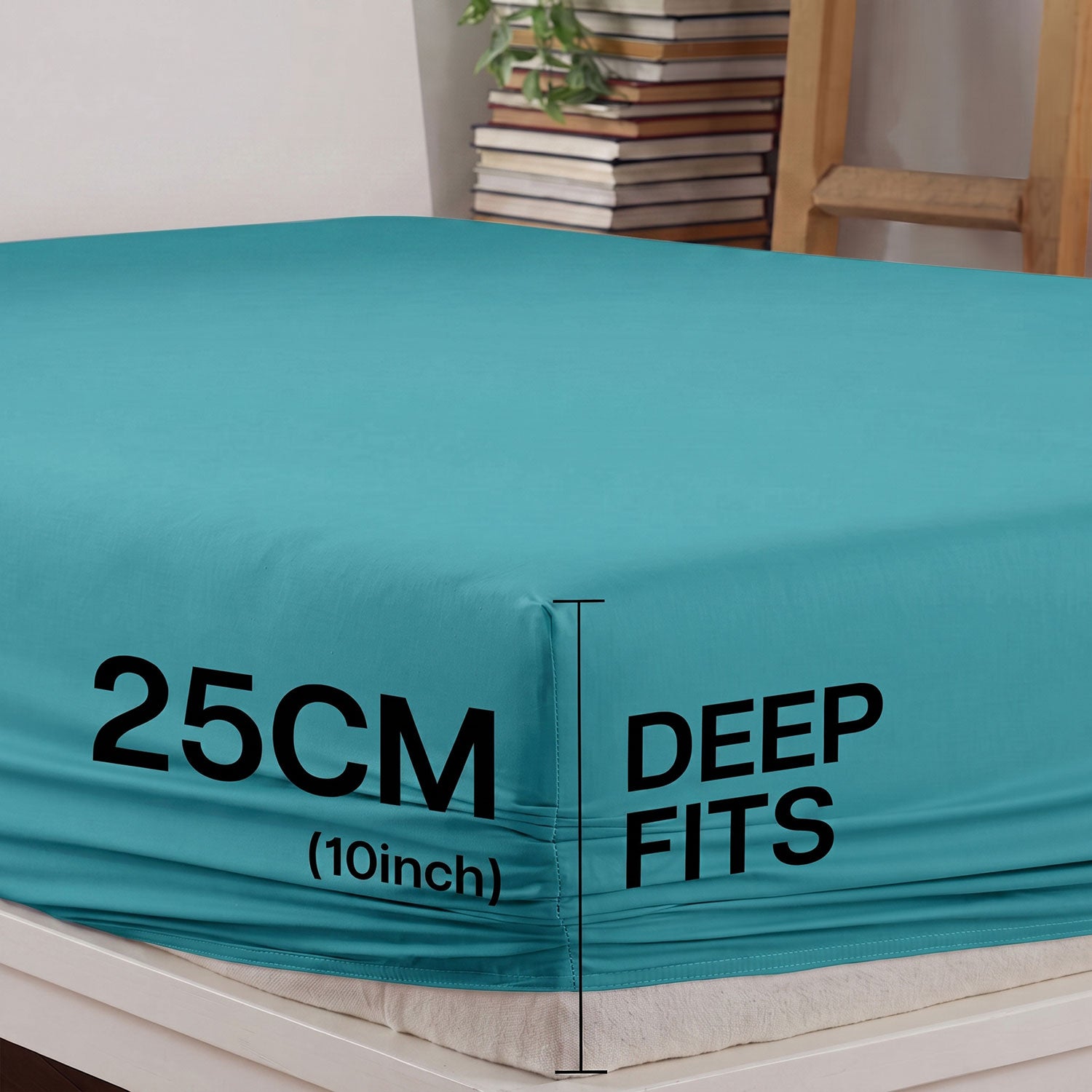 Teal 100% cotton fitted sheet by Nylsa