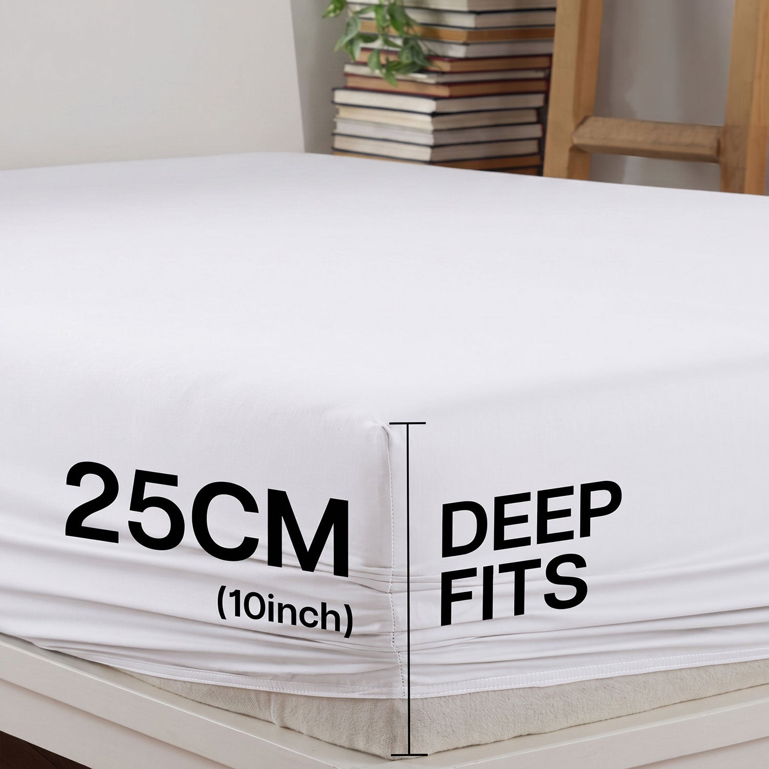 White 100% cotton fitted sheet by Nylsa